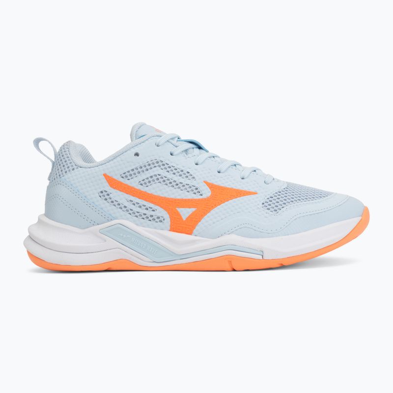 Scarpe da pallamano donna Mizuno Wave Stealth Pro blue finch/lava orange 2