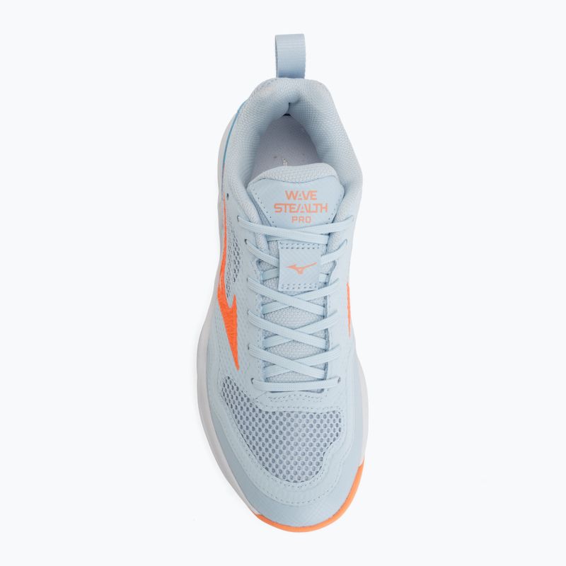 Scarpe da pallamano donna Mizuno Wave Stealth Pro blue finch/lava orange 5