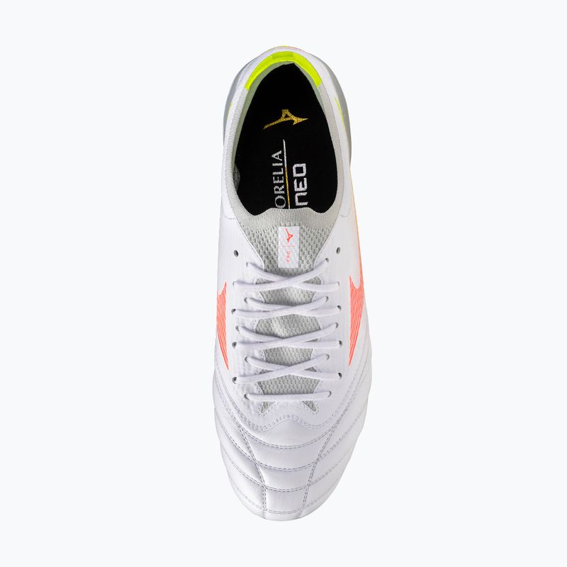 Scarpe da calcio Mizuno Morelia Neo V β Pro AG white/lava orange/evening primrose 5