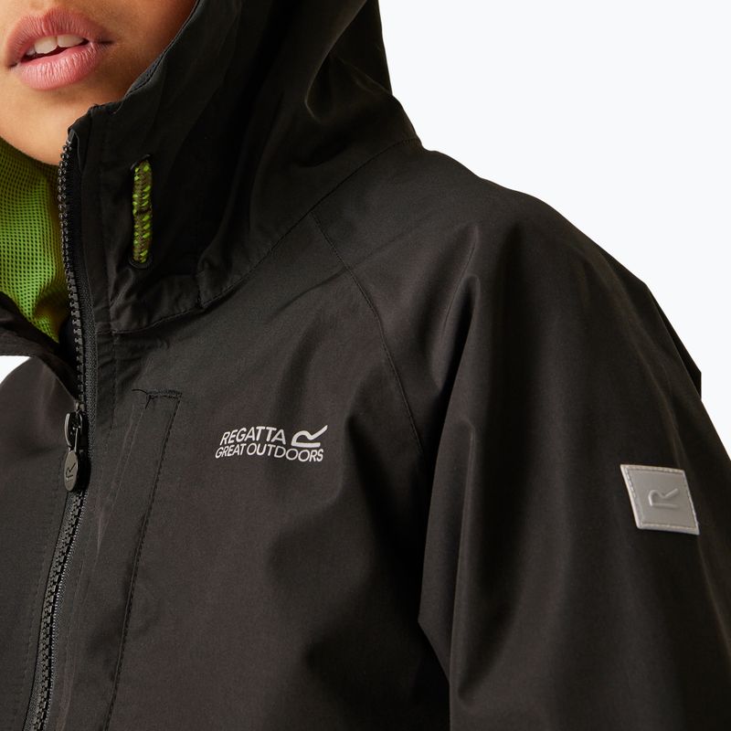 REGATTA Hanleigh II giacca antipioggia per bambini nero/verde nefrite/verde verde oliva 5