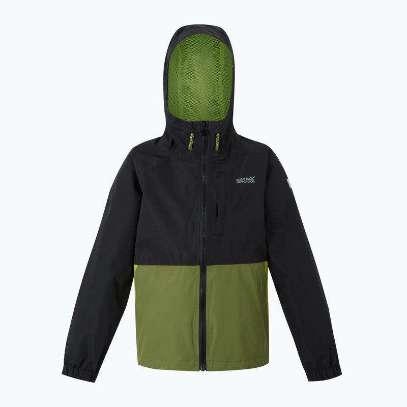 REGATTA Hanleigh II giacca antipioggia per bambini nero/verde nefrite/verde verde oliva 7