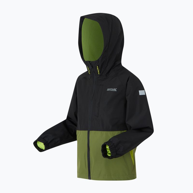 REGATTA Hanleigh II giacca antipioggia per bambini nero/verde nefrite/verde verde oliva 9