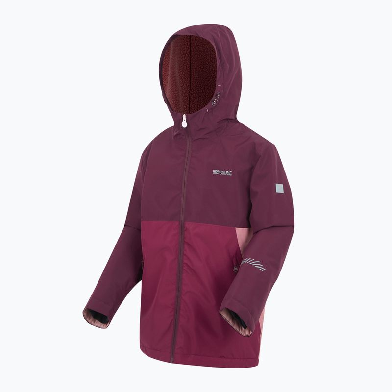 Giacca antivento per bambini REGATTA Hillain Warm fig/dark pimento/dusty rose 9