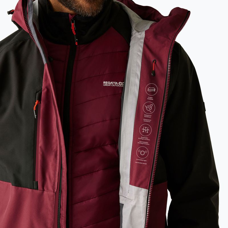 Giacca 3-in-1 da uomo REGATTA Sacramento dark maroon/black 8