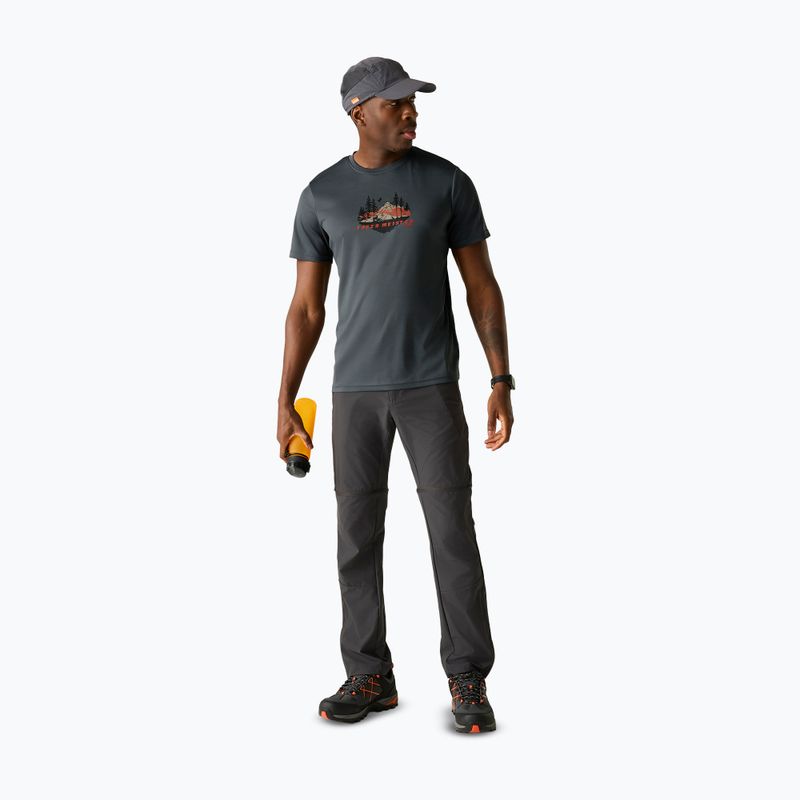 Maglietta da trekking da uomo REGATTA Fingal Slogan dark storm 2