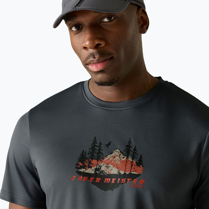Maglietta da trekking da uomo REGATTA Fingal Slogan dark storm 4
