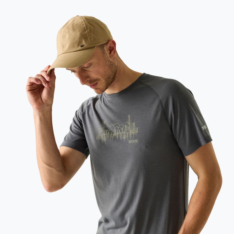 Maglietta da trekking da uomo REGATTA Escade dark storm 4