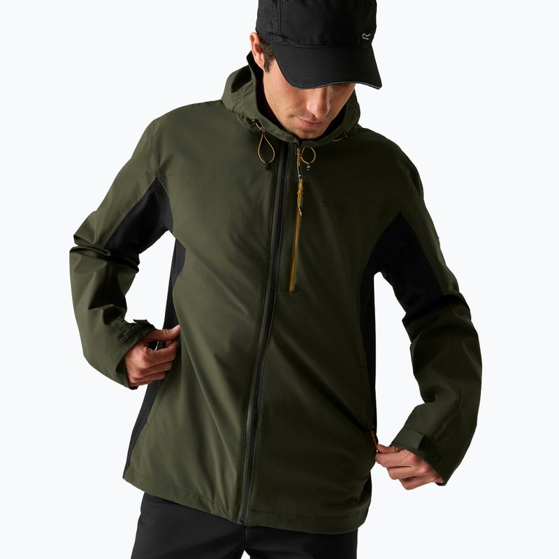 Giacca impermeabile da uomo REGATTA Birchdale II dark khaki/black 3