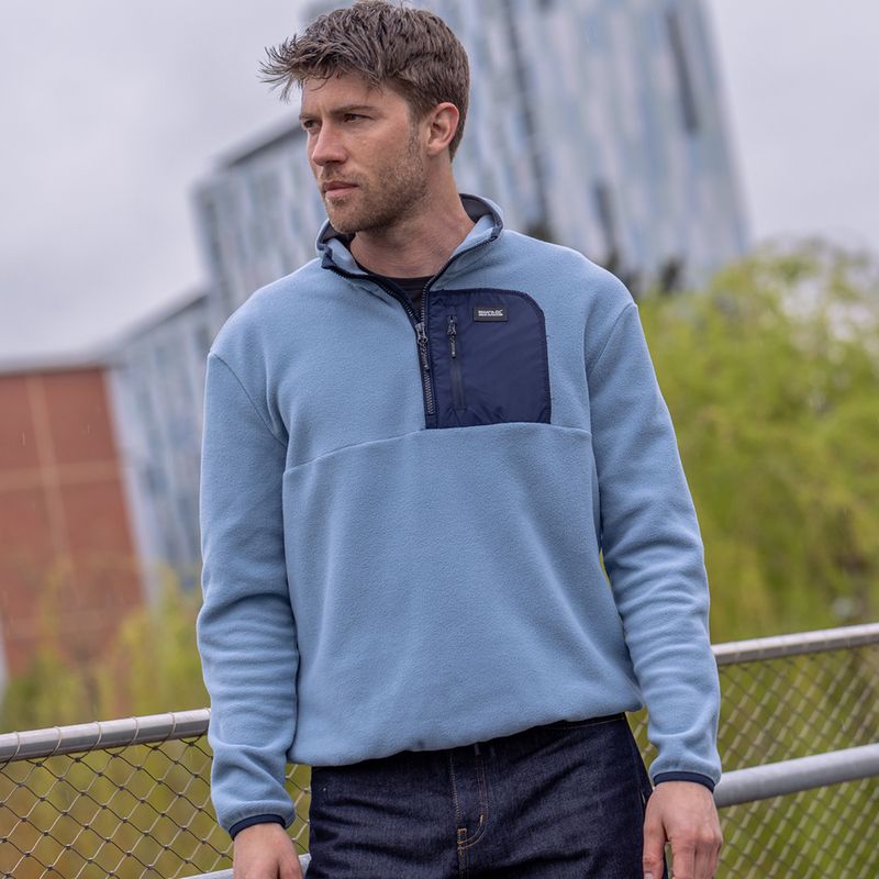 Pile uomo REGATTA Frankie Borg Half Zip grey mirage/black 10