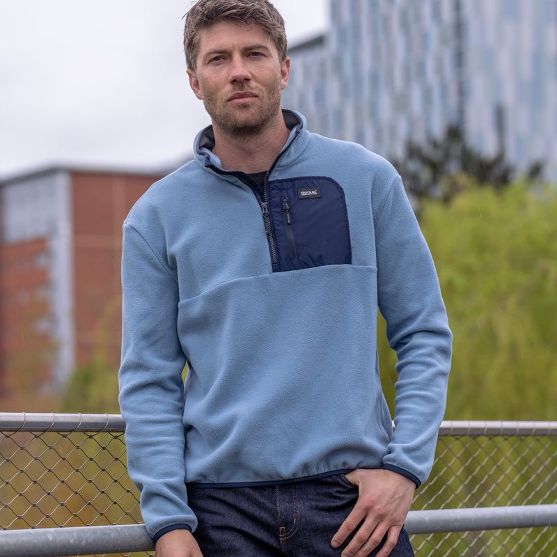 Pile uomo REGATTA Frankie Borg Half Zip grey mirage/black 11