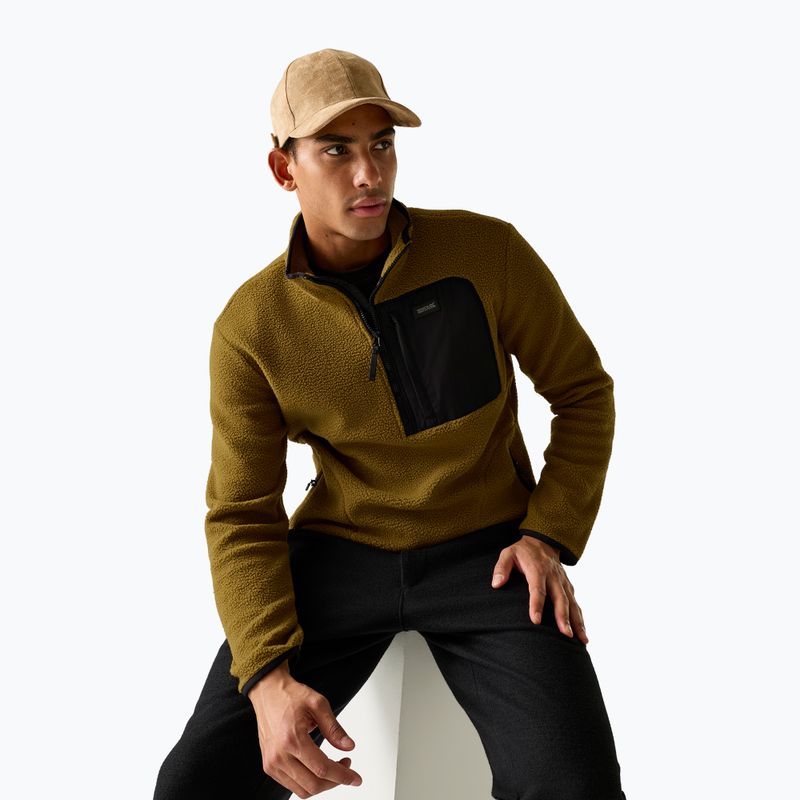Pile uomo REGATTA Frankie Borg Half Zip rich tan/black 4
