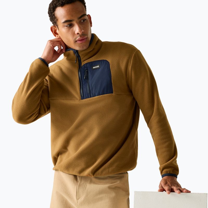 Pile uomo REGATTA Frankie Half Zip rich tan/navy 4