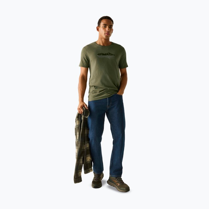 T-shirt da uomo Regatta ClineIX dark khaki mountain reflect 2