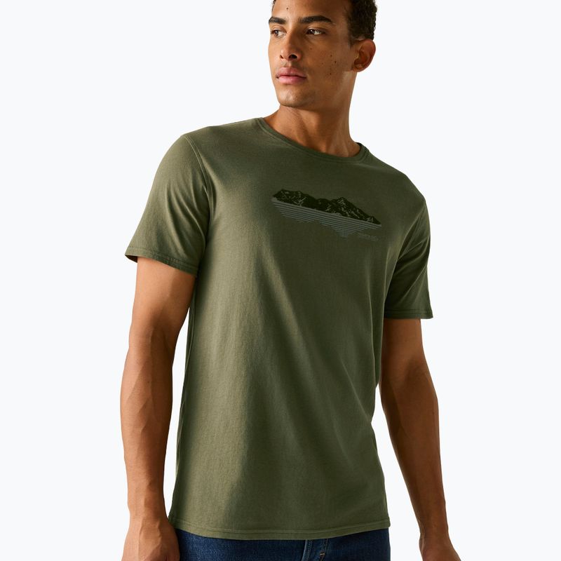 T-shirt da uomo Regatta ClineIX dark khaki mountain reflect 3