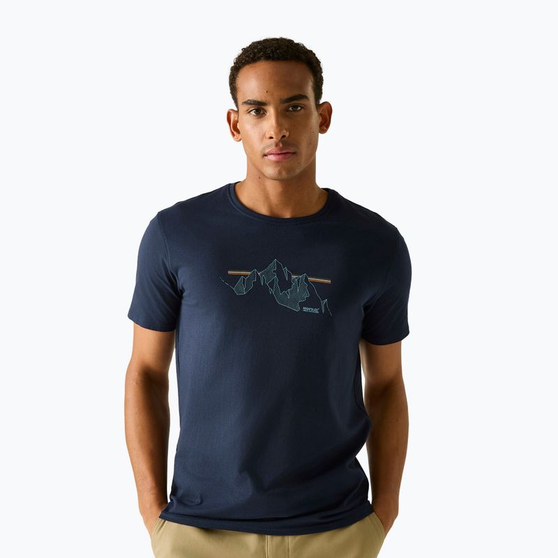 T-shirt da uomo REGATTA ClineIX navy mountain lines
