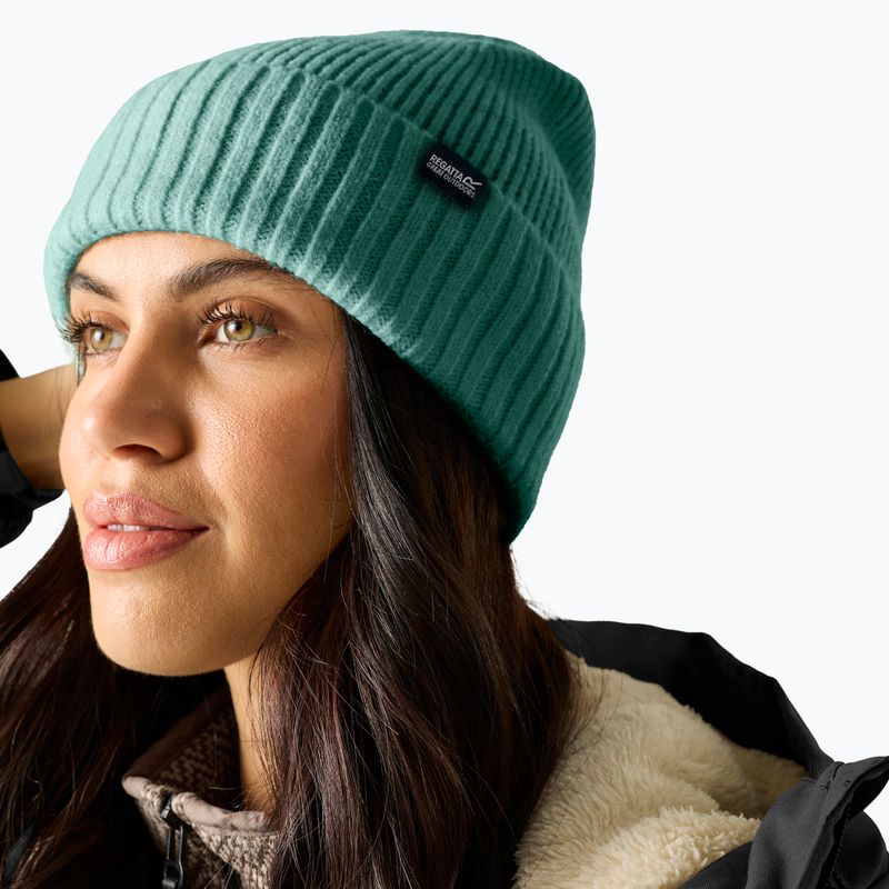 Berretto invernale da donna REGATTA Ribbed Basic dark forest green 5