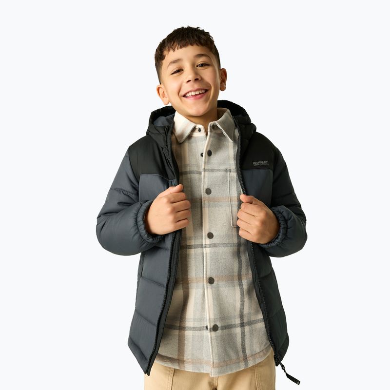 Giacca imbottita per bambini REGATTA Lofthouse black/seal grey 3