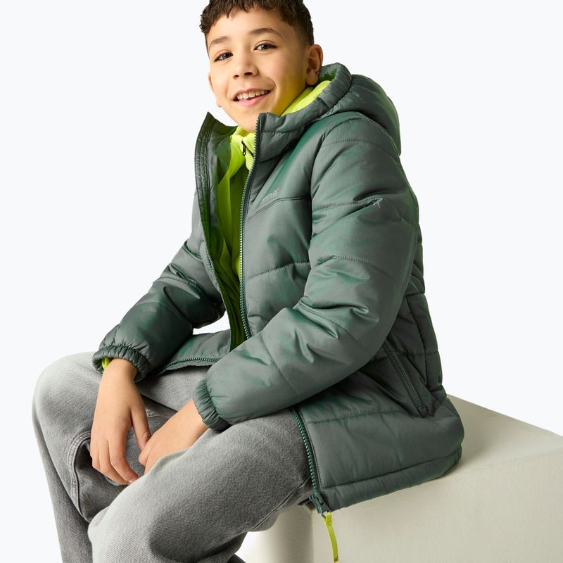 Giacca imbottita per bambini REGATTA Lofthouse dark forest green/wild lime 7