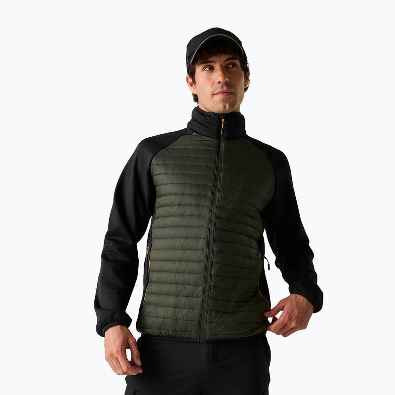 Giacca ibrida da uomo REGATTA Clumber Hybrid dark khaki/black/sunset 4