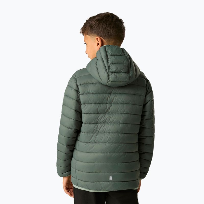 Piumino bambino REGATTA Hooded Marizion dark forest green/wild lime 4
