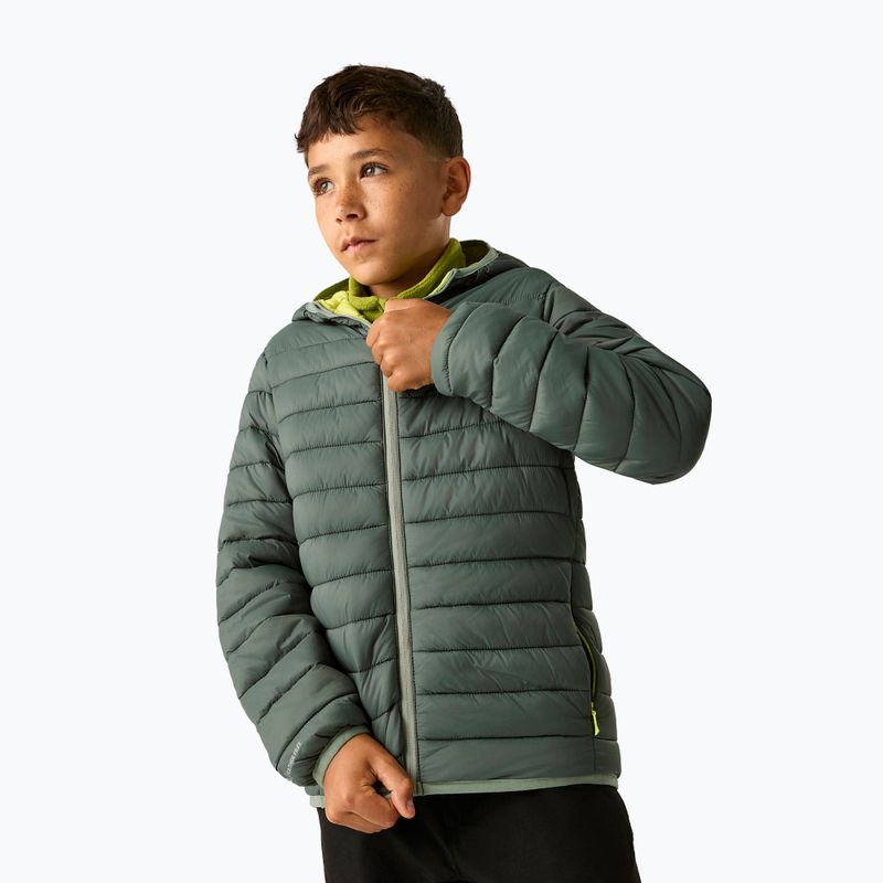 Piumino bambino REGATTA Hooded Marizion dark forest green/wild lime 6