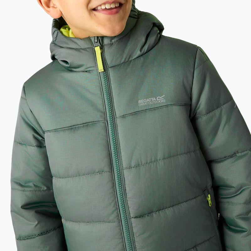 Piumino bambino REGATTA Hooded Marizion dark forest green/wild lime 11
