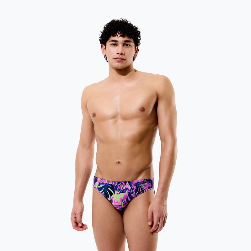 Slip da nuoto uomo Speedo Printed Brief techno jungle/orchid shine 3