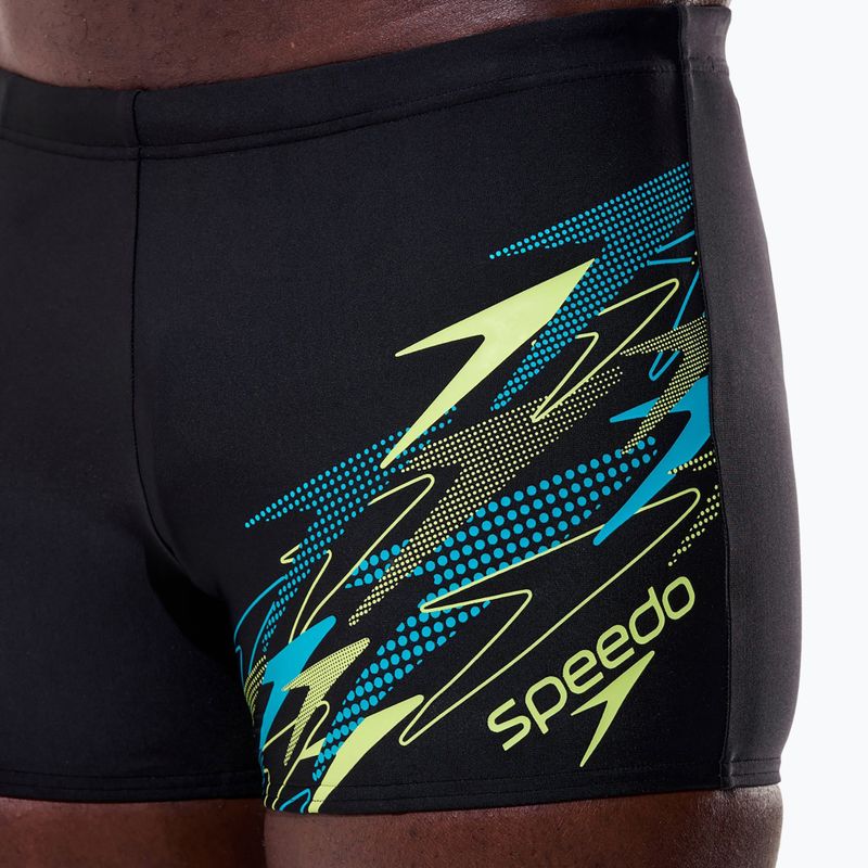Boxer da bagno uomo Speedo Medley Logo Aquashort anthracite/hyper teal 6