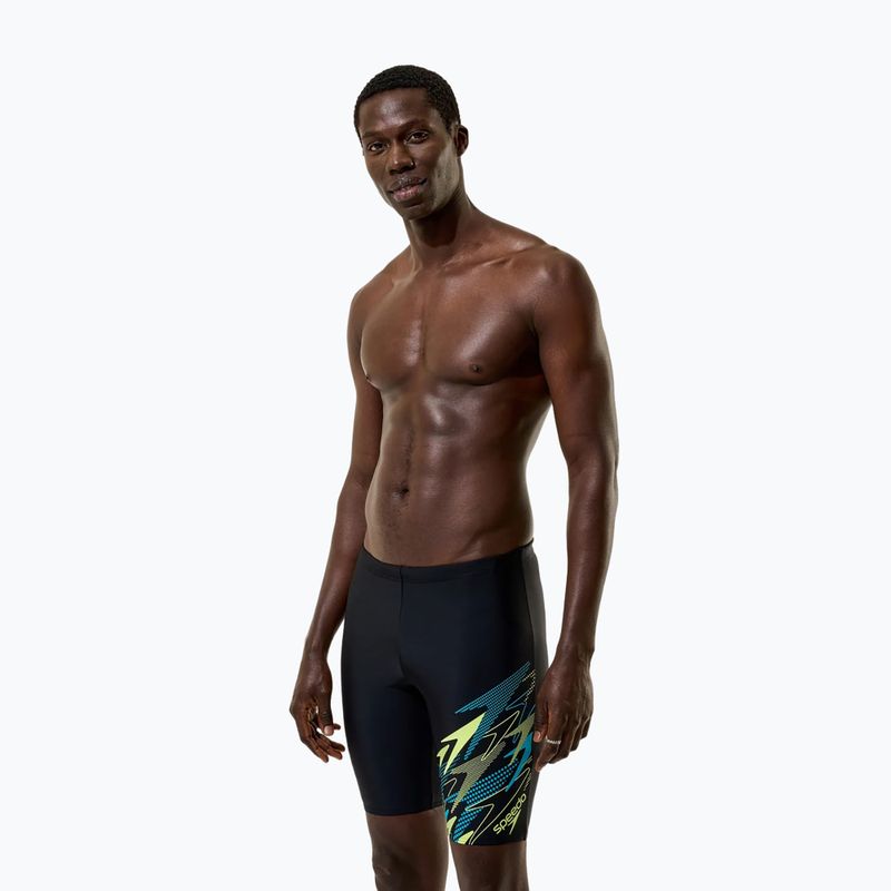 Costume da gara uomo Speedo Medley Logo Jammer anthracite/hyper teal 5