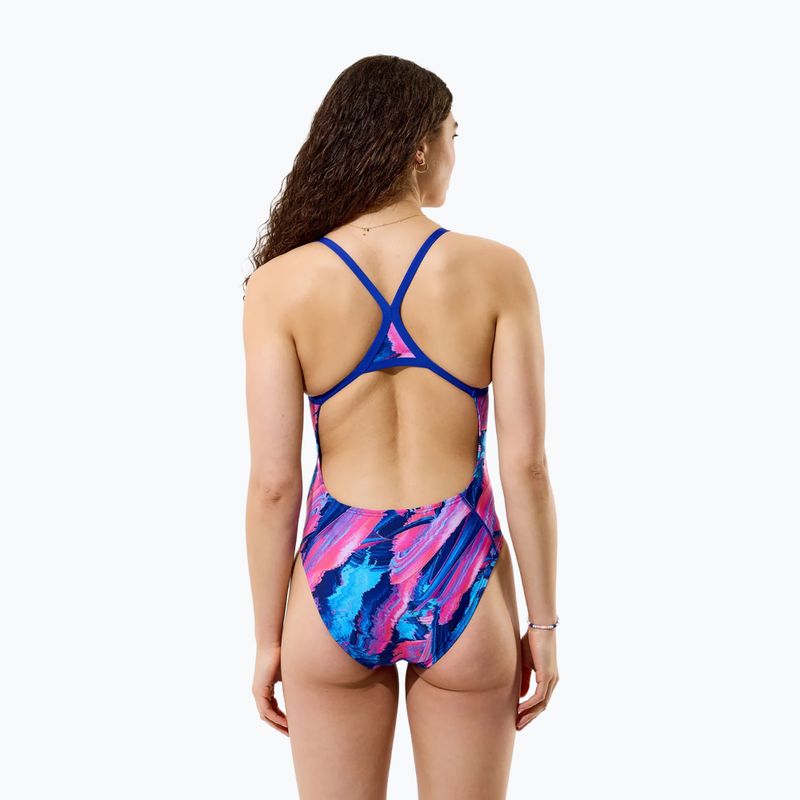 Costume da bagno intero donna Speedo FL Printed Turnback brushy glitch/hope 2