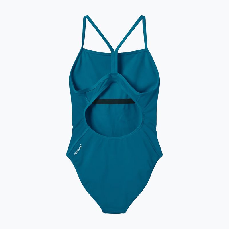 Costume da bagno intero donna Speedo Endurance+ Logo Thin Strap teal abyss 2