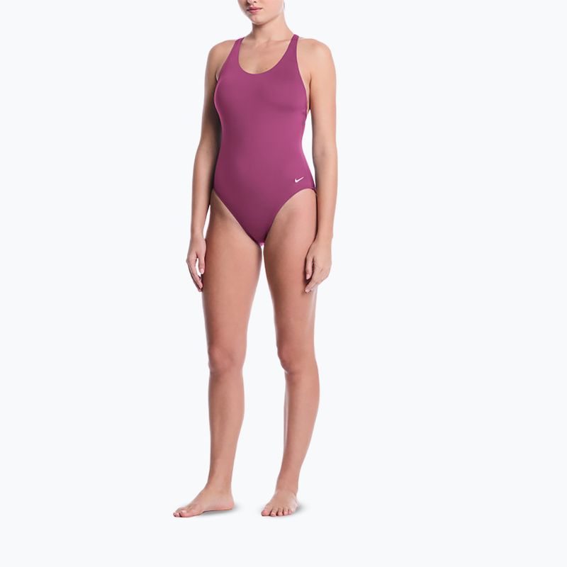 Costume da bagno intero donna Nike Effortless Essential desert pink 2