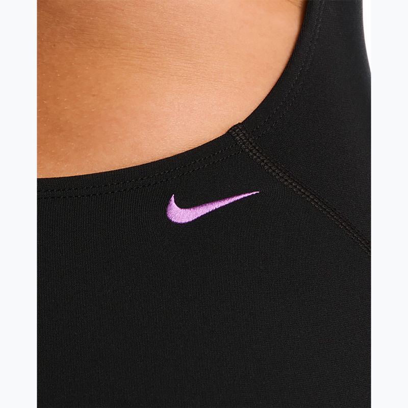 Costume da bagno intero donna Nike Hydrastrong Logo Gra jet black 5