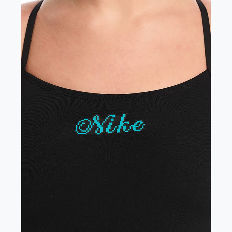 Costume da bagno intero donna Nike Hydrastrong Logo Gra jet black 4