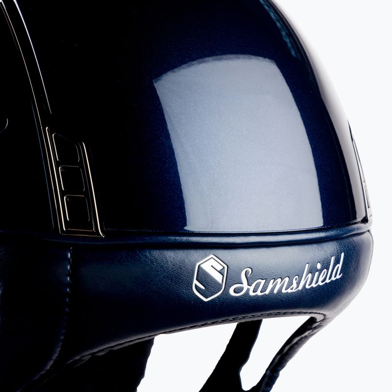 Casco da equitazione Samshield Shadow Glossy blu navy 7
