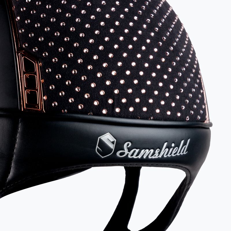 Casco da equitazione Samshield Shadowmatt Sparkling Vintage Rose Top Rose Gold Chrome Black 5