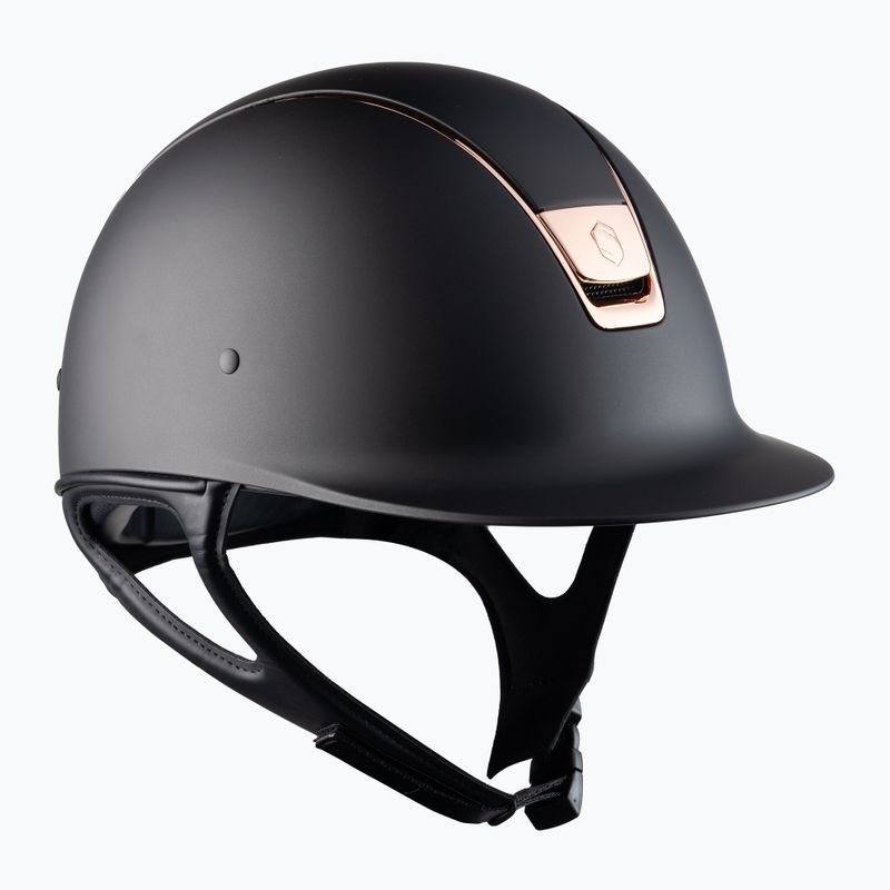 Casco da equitazione Samshield Shadowmatt Rose Gold Trim Blason nero