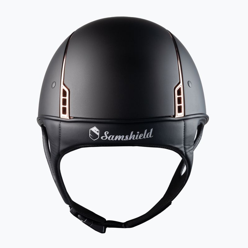 Casco da equitazione Samshield Shadowmatt Rose Gold Trim Blason nero 3