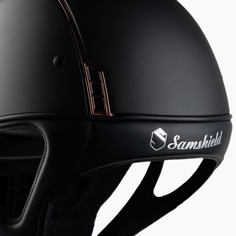 Casco da equitazione Samshield Shadowmatt Rose Gold Trim Blason nero 7
