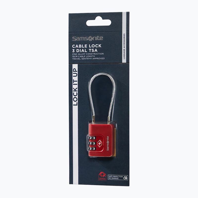 Lucchetto Samsonite Cablelock 3 Dial TSA red 3