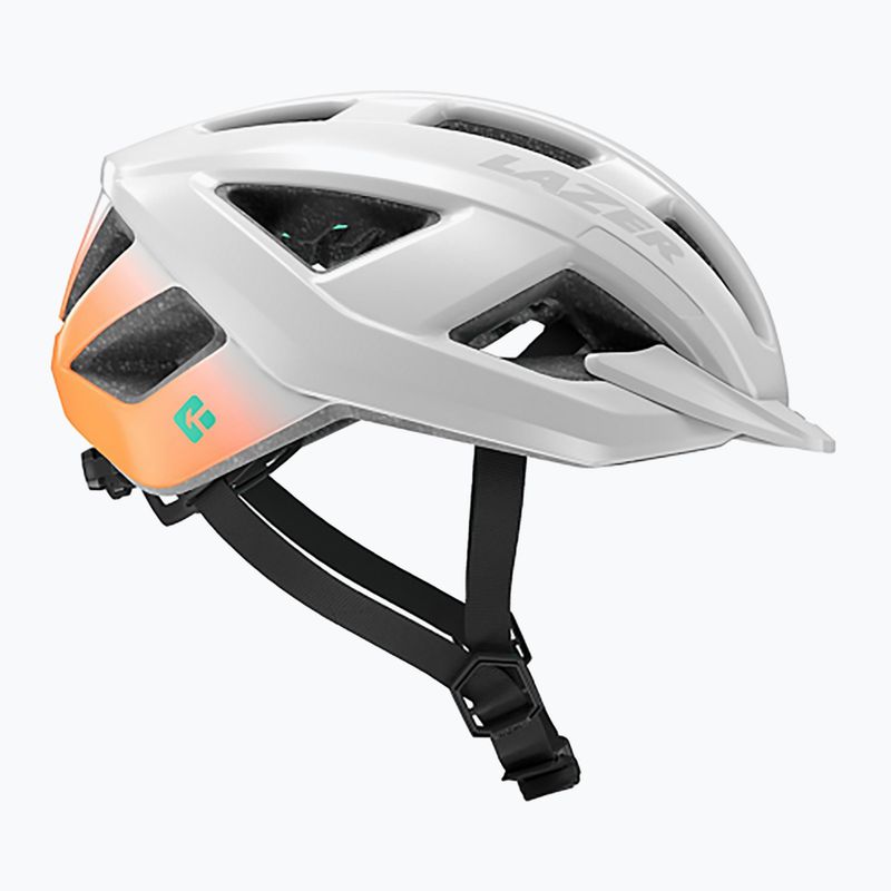 Casco da bicicletta Lazer Cerro KinetiCore bianco/arancio flash