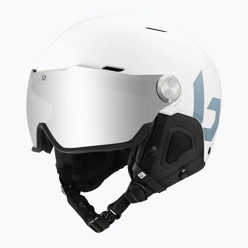 Casco da sci Bollé Might Visor bianco opaco/marrone pistola