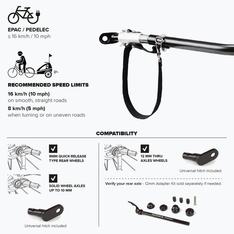 Rimorchio da bici Polisport Kids Trailer&Stroller black/grey 8