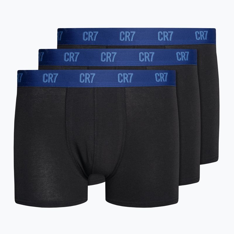 Boxer CR7 Basic Trunk da uomo 3 paia nero/blu