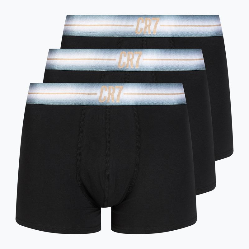 Boxer CR7 Basic Trunk da uomo 3 paia nero/blu navy