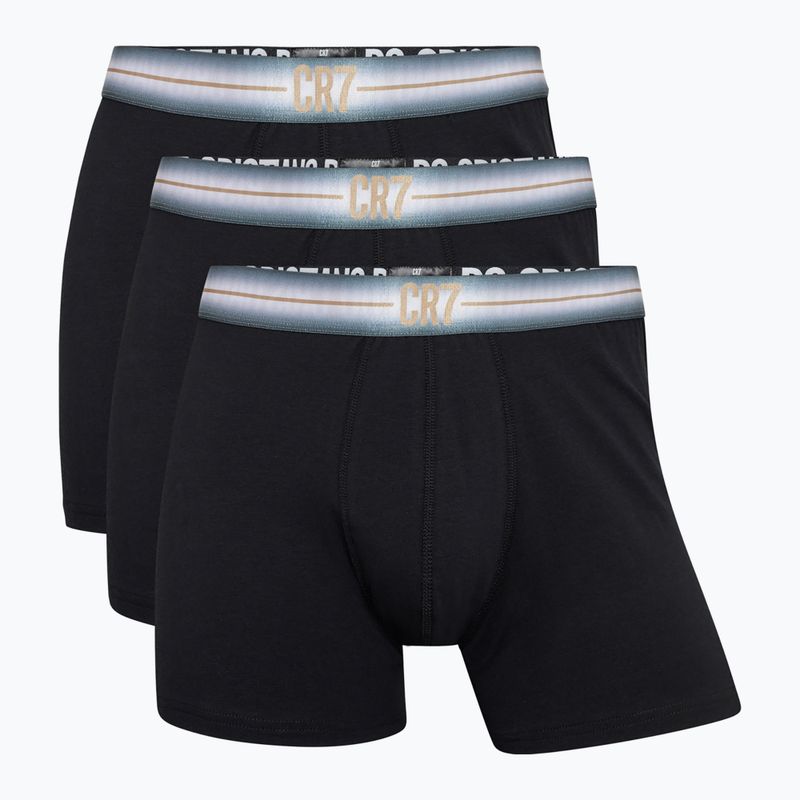 Boxer CR7 Basic Trunk da uomo 3 paia nero/blu navy 5