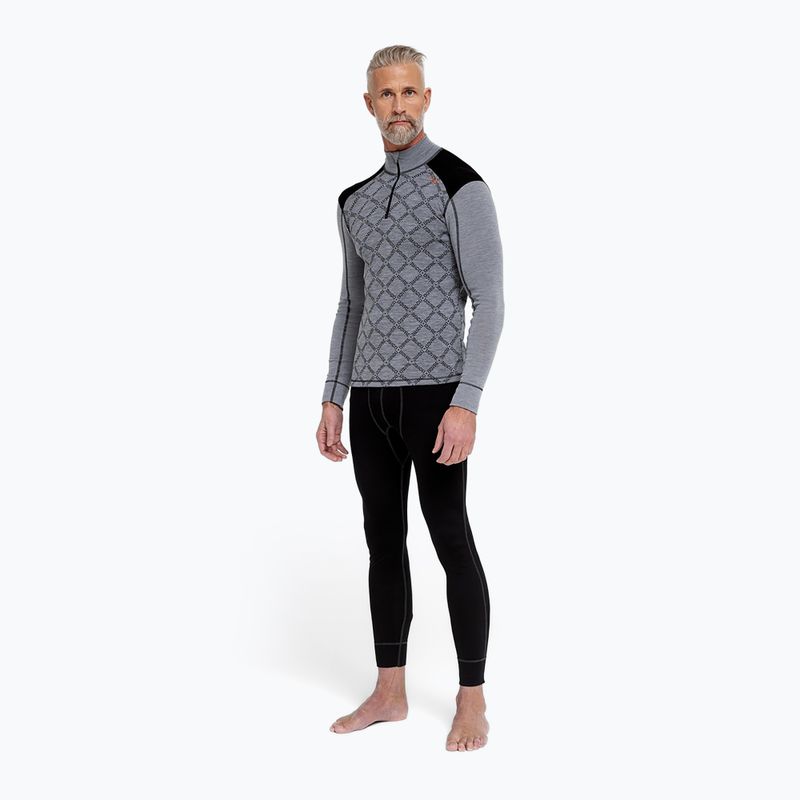 Felpa termica uomo Dovre Half Zip Jacquard grey 2