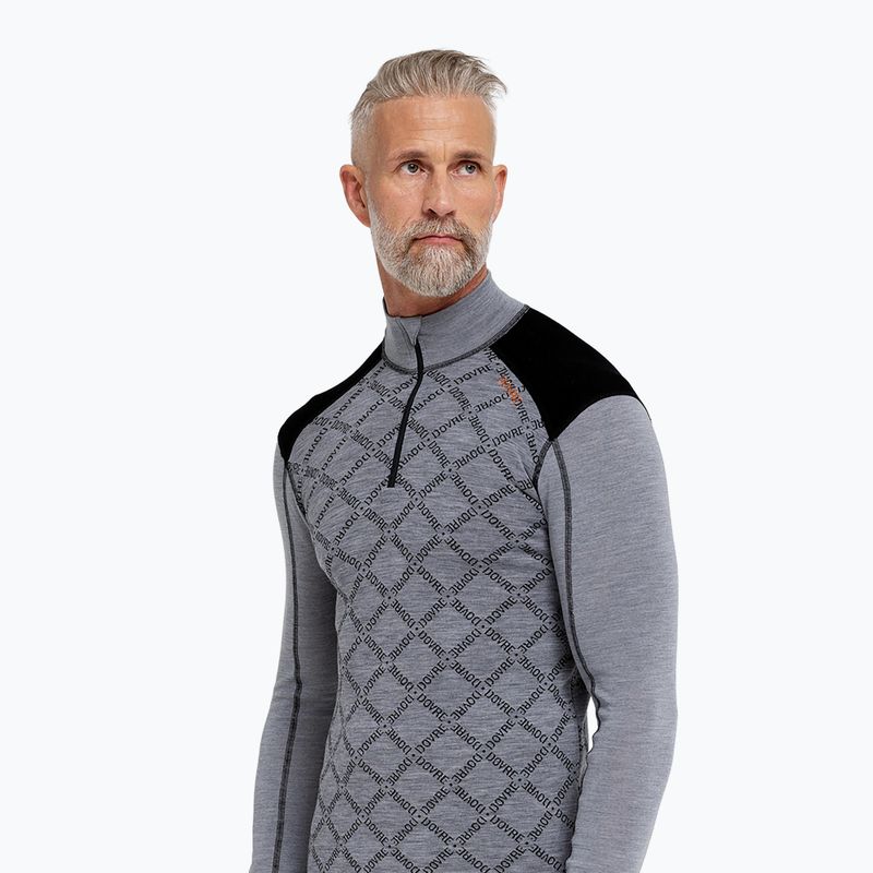 Felpa termica uomo Dovre Half Zip Jacquard grey 3