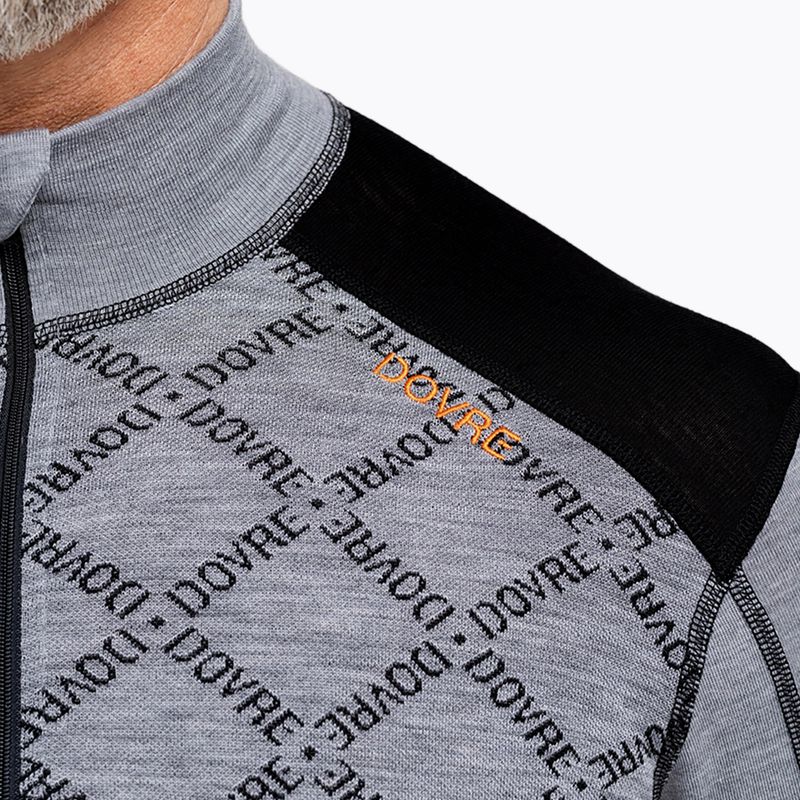 Felpa termica uomo Dovre Half Zip Jacquard grey 4
