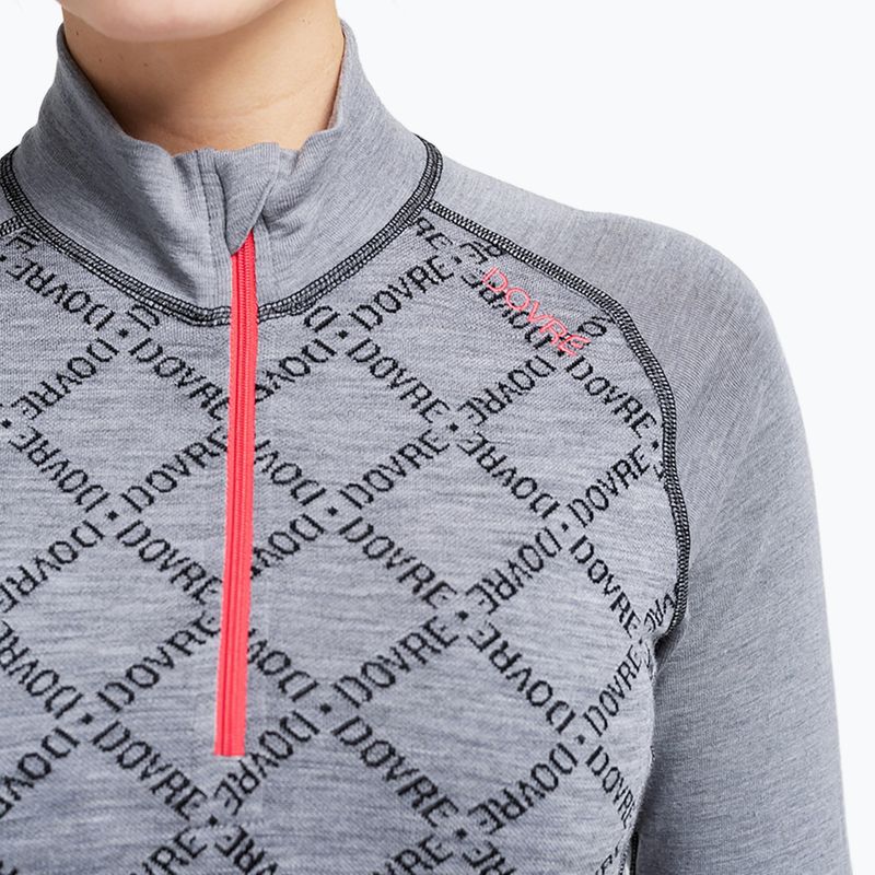 Felpa termica donna Dovre Half Zip Jacquard grey 3